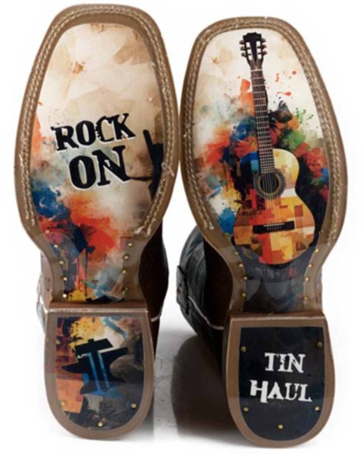 Image #2 - Tin Haul Men's Guitar Man Western Boots - Broad Square Toe, Brown, hi-res