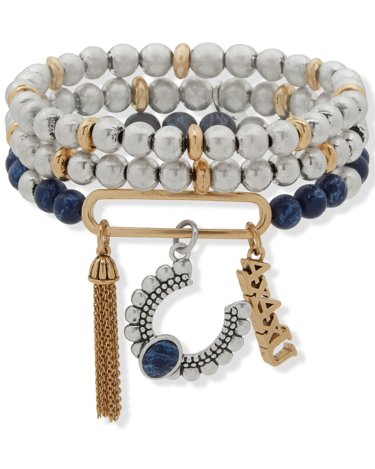 Lainey Wilson Women's Beaded Charm Stretch Bracelet, Gold, hi-res