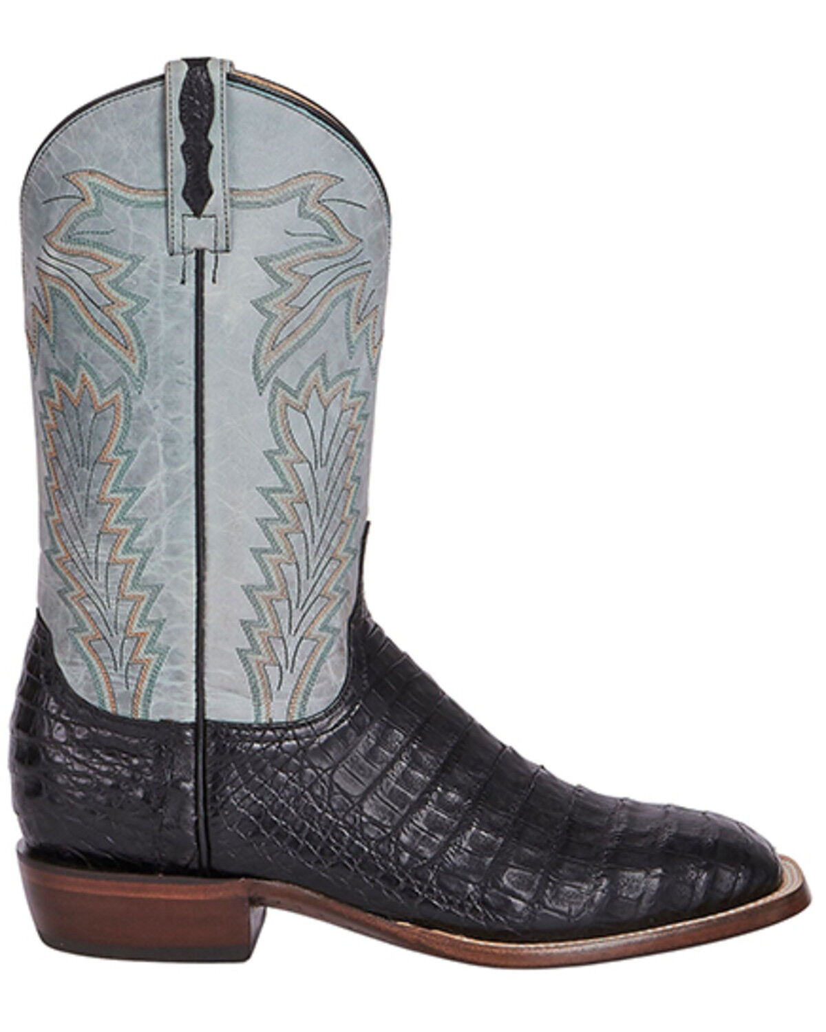 Image #2 - Lucchese Men's Exotic Caiman Western Boots - Broad Square Toe, Black, hi-res