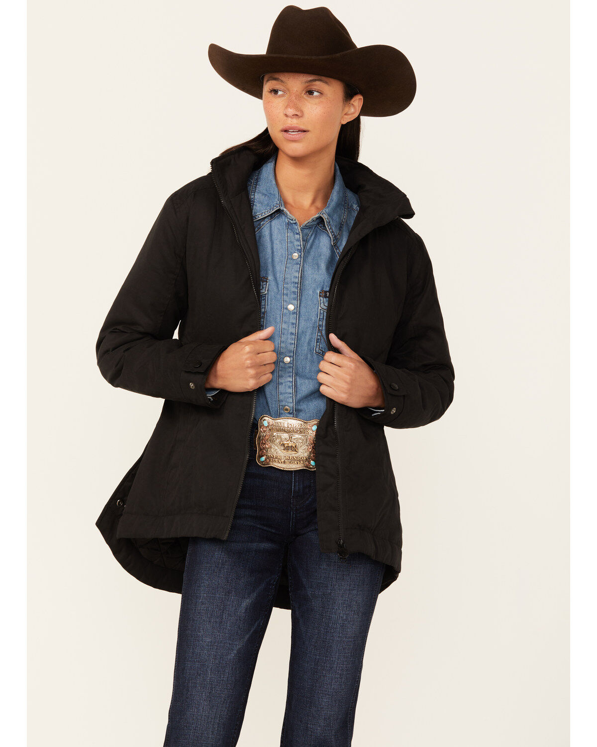 Image #1 - Outback Trading Co Women's Berber Lined Hooded Hattie Jacket, Black, hi-res