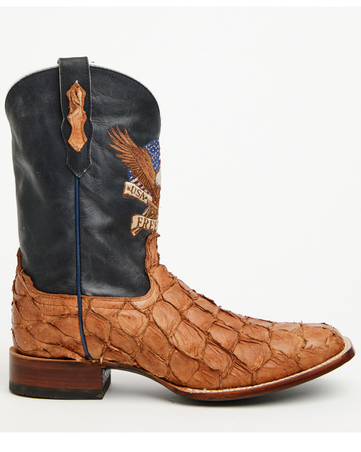 Image #3 - Cody James Men's America 250 Freedom Exotic Pirarucu Western Boots - Broad Square Toe, Blue, hi-res