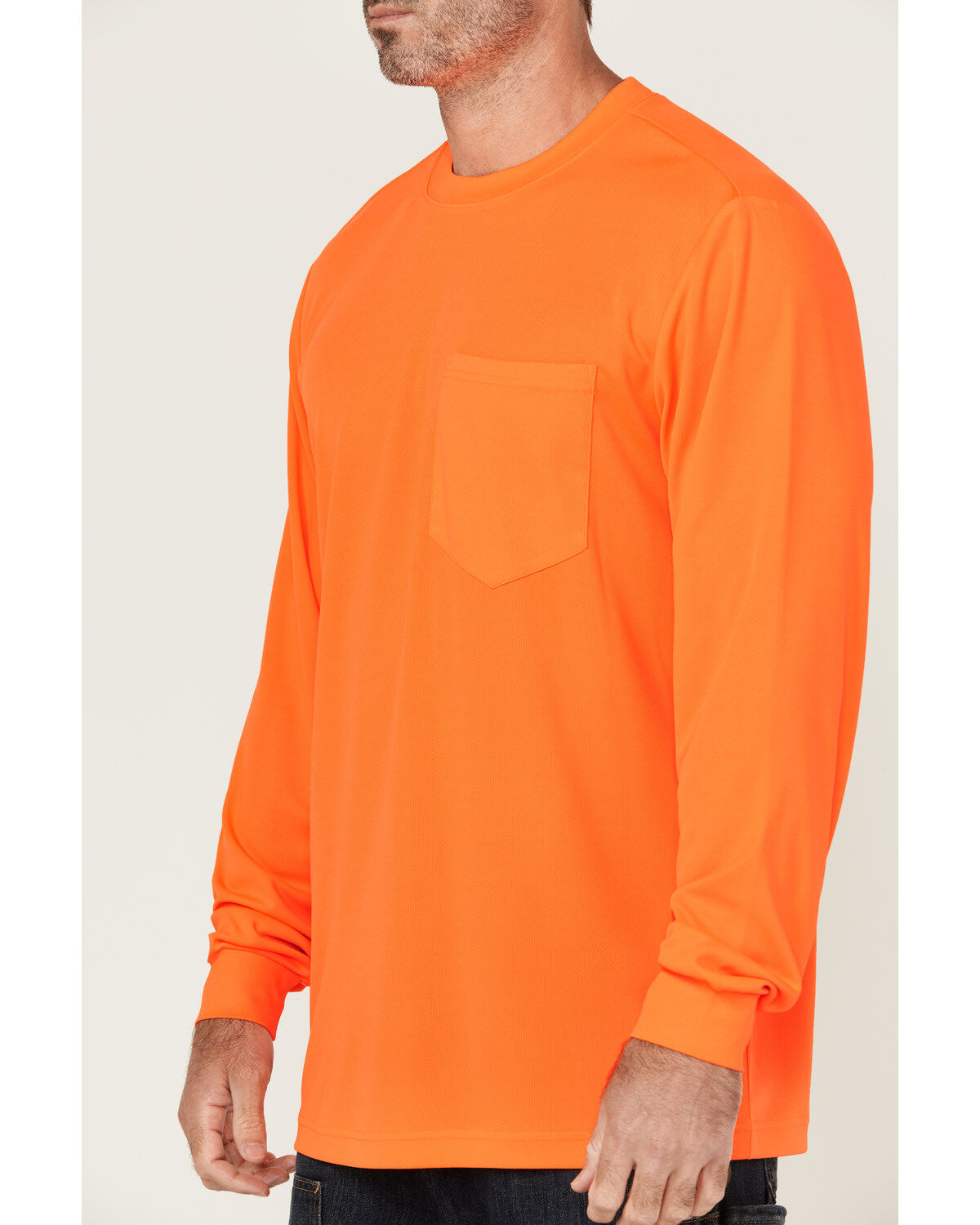 Image #3 - Hawx Men's Enhanced Visibility Long Sleeve Work T-Shirt, Orange, hi-res