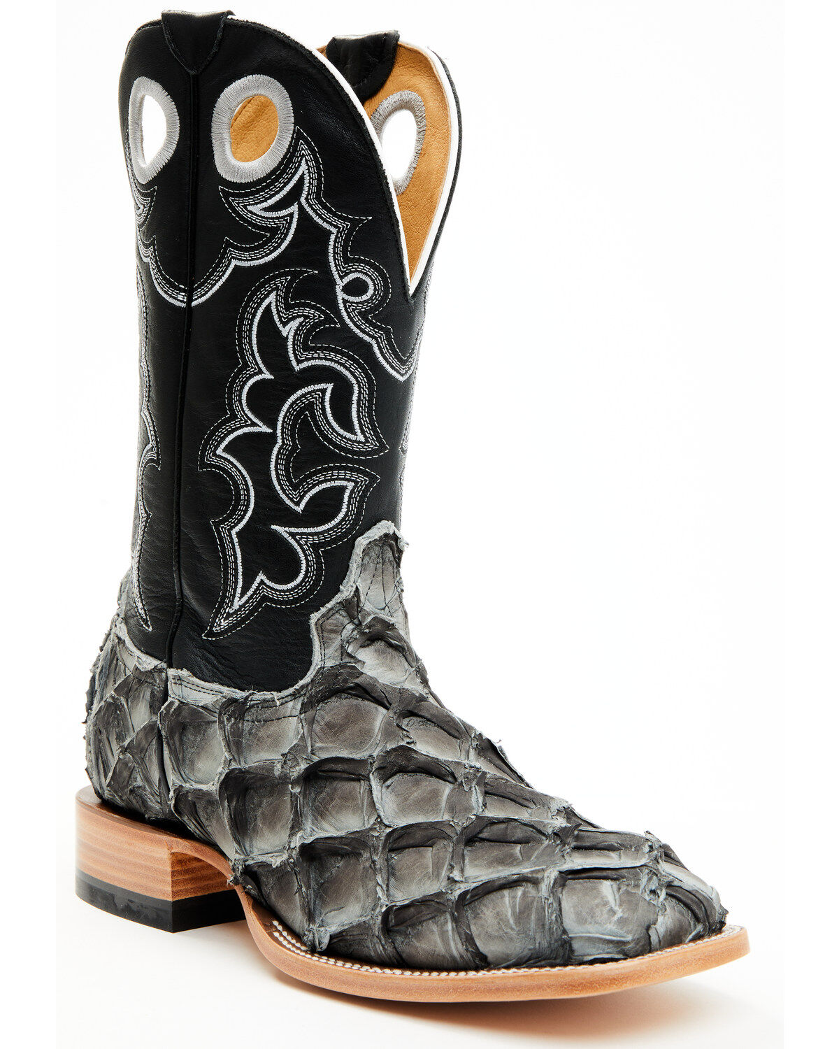 Image #1 - Cody James Men's Exotic Pirarucu Western Boots - Broad Square Toe, Black, hi-res