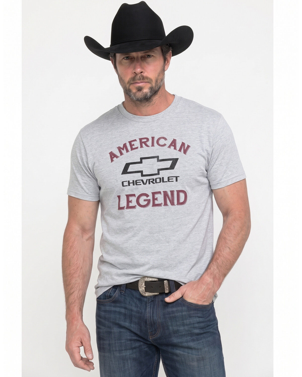 Chevy Men's American Made Short Sleeve Graphic T-Shirt, Heather Grey, hi-res