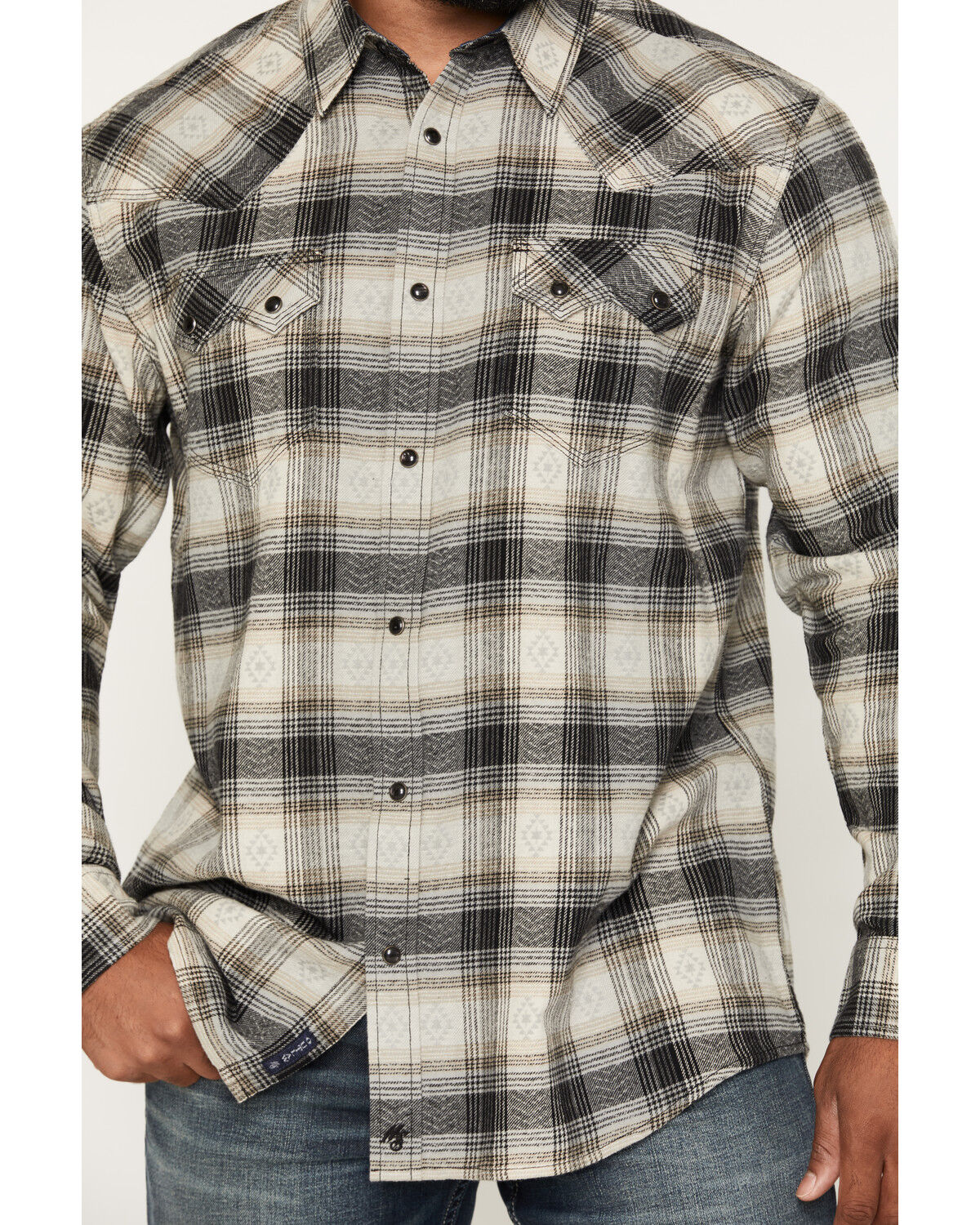 Image #3 - Moonshine Spirit&reg;&nbsp;Men's Wilderness Ridge Plaid Print Long Sleeve Snap Flannel Shirt, Black, hi-res