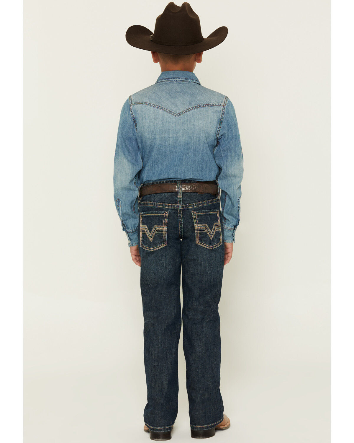 Rock & Roll Denim Boys' Dark Wash Bootcut Stretch Denim Jeans, Dark Wash, hi-res