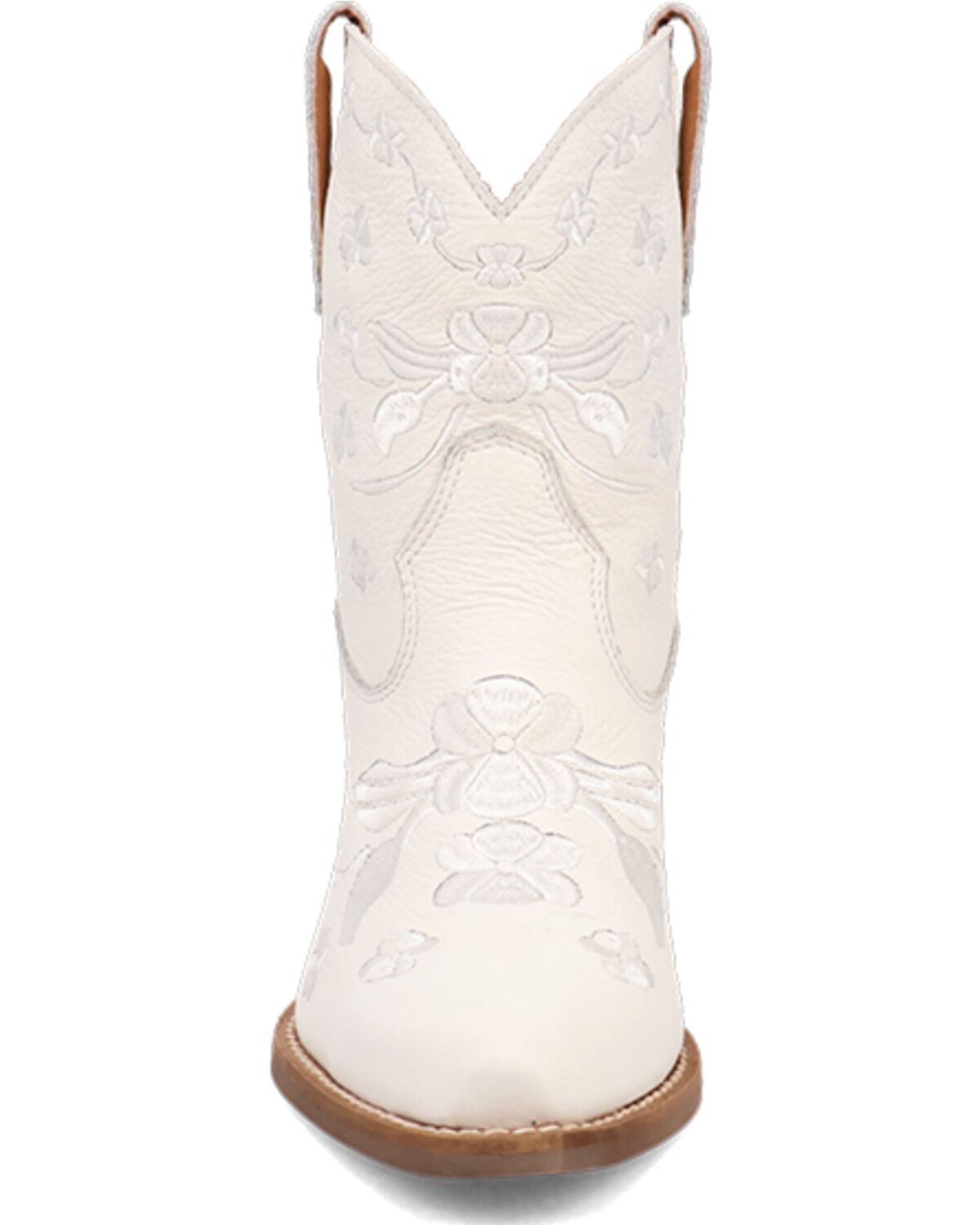Image #4 - Dingo Women's Sweetheart Embroidered Booties - Round Toe, White, hi-res