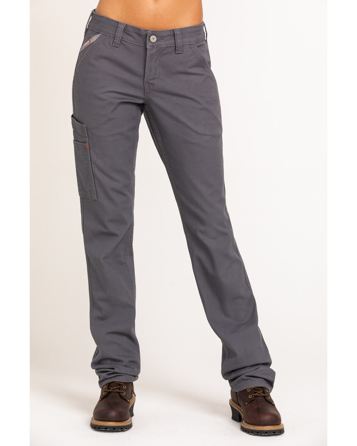 Image #2 - Ariat Women's FR Duralight Stretch Canvas Straight Leg Pants, Grey, hi-res