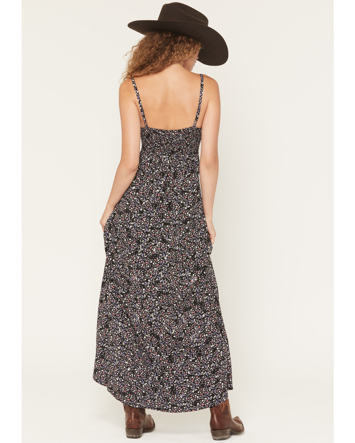 Image #4 - Idyllwind Women's Karah Ditsy Floral Print Sleeveless Maxi Dress, Black, hi-res