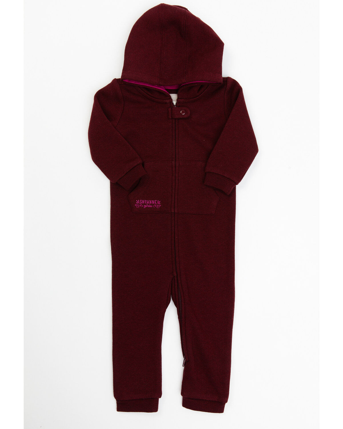 Shyanne Infant Girls' Hooded Coveralls, Burgundy, hi-res