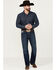 Image #1 - Cinch Men's White Label Performance Dark Relaxed Straight Stretch Denim Jeans, Indigo, hi-res