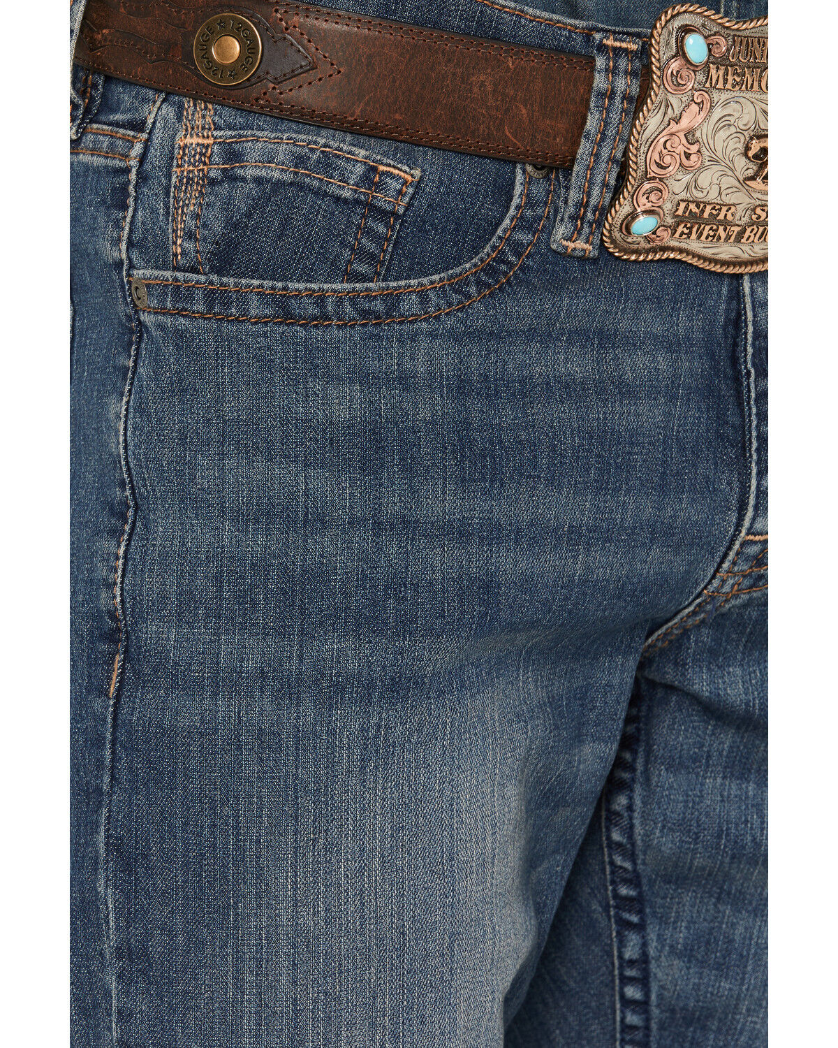 Image #2 - Cody James Men's Wolfstooth Wash Duke Relaxed Bootcut Stretch Denim Jeans, Blue, hi-res