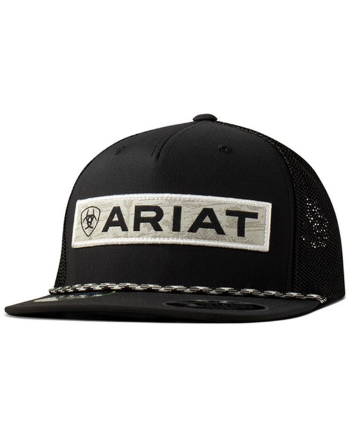 Image #1 - Ariat Men's Desert Patch Ball Cap, Black, hi-res