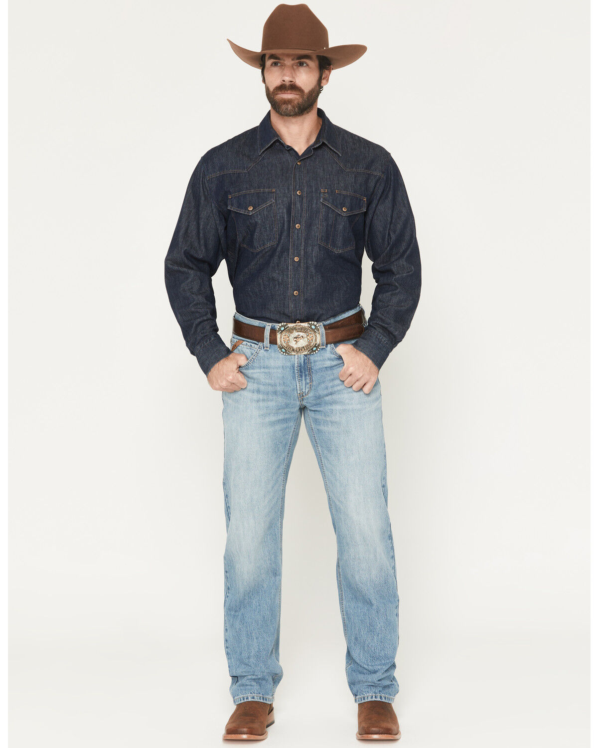 Ariat Men's M5 Randy Light Wash Straight Denim Jeans, Light Wash, hi-res
