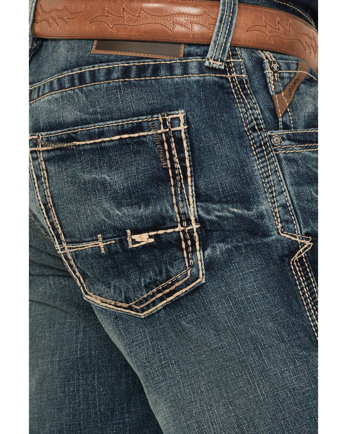 Image #7 - Ariat Men's M5 Gulch Medium Wash Low Rise Straight Denim Jeans, Med Wash, hi-res