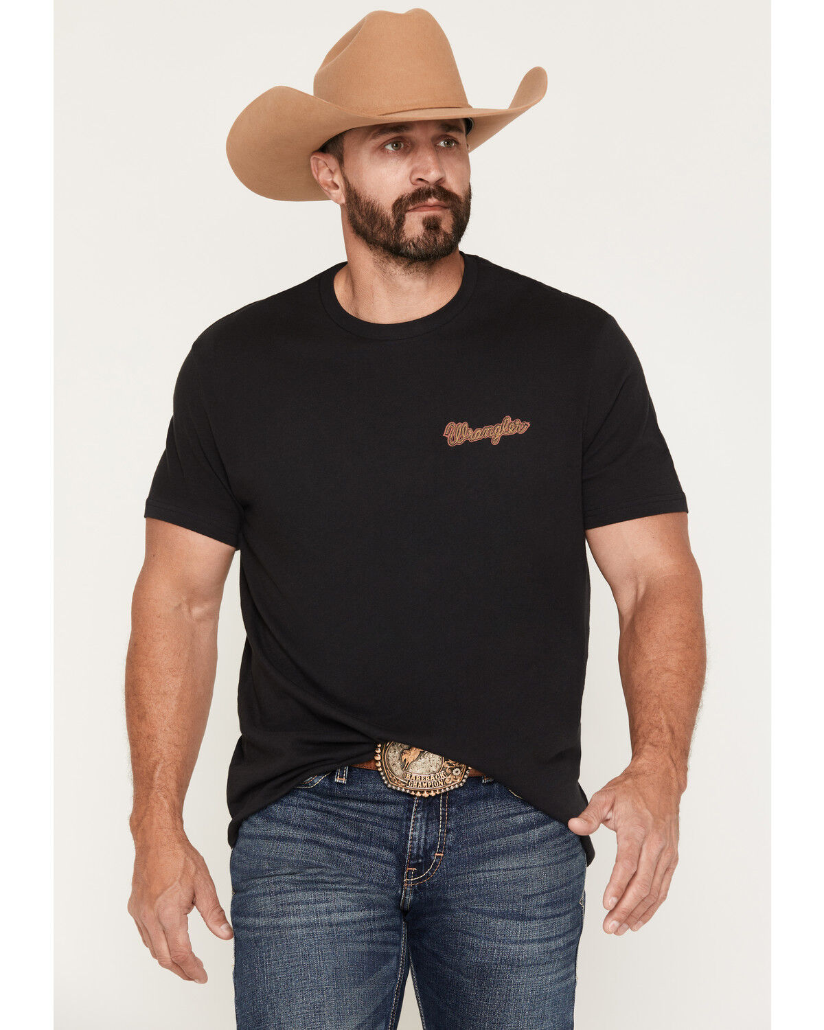 Image #2 - Wrangler Men's American Original Short Sleeve Graphic T-Shirt, Black, hi-res