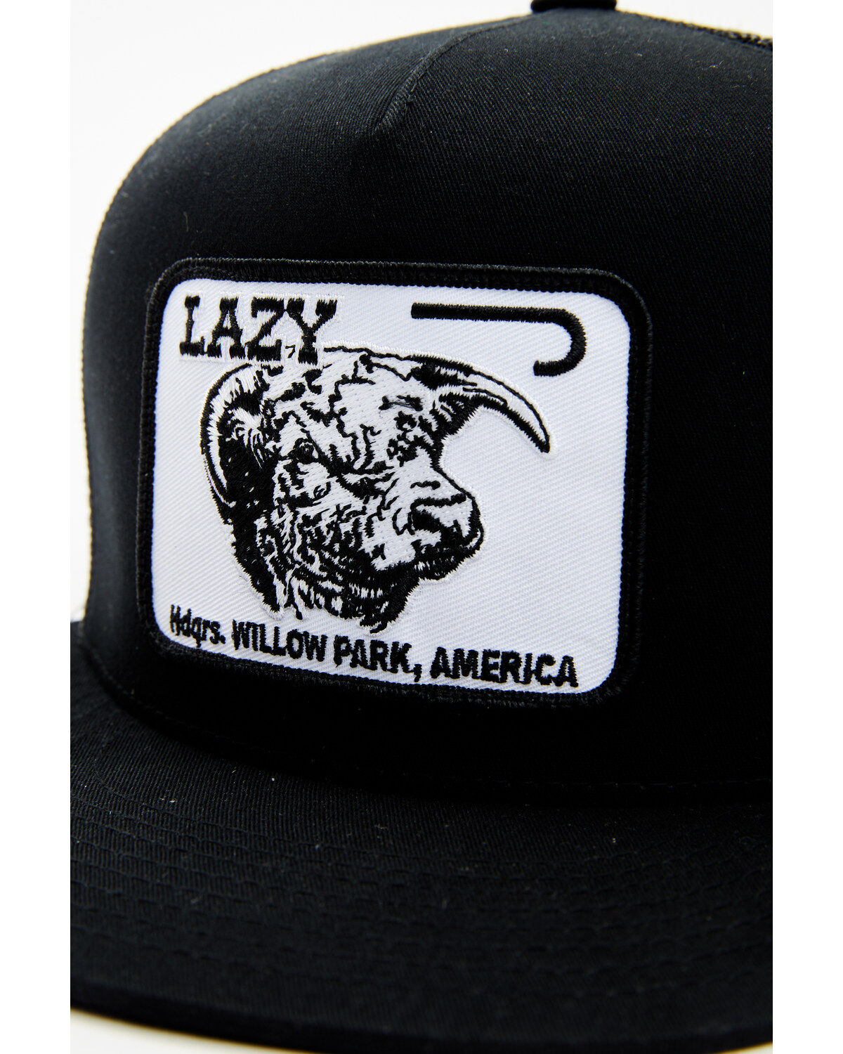 Image #2 - Lazy J Ranch Men's Cattle Headquarters Ball Cap, Black, hi-res