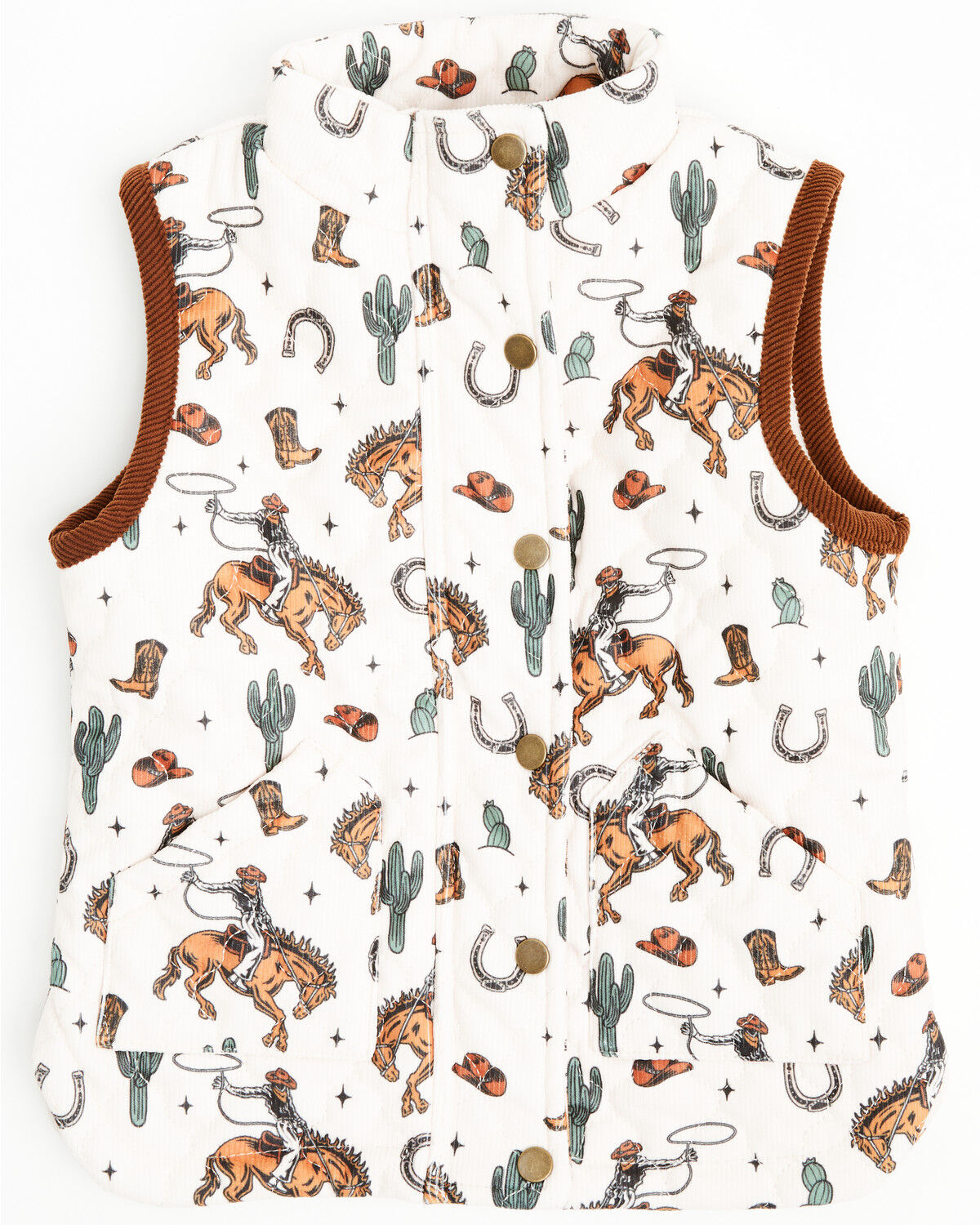 Image #1 - Fornia Toddler Girls' Horse Printed Vest, , hi-res