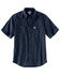 Image #1 - Carhartt Men's Rugged Flex&reg; Rigby Short Sleeve Work Shirt - Tall, Navy, hi-res
