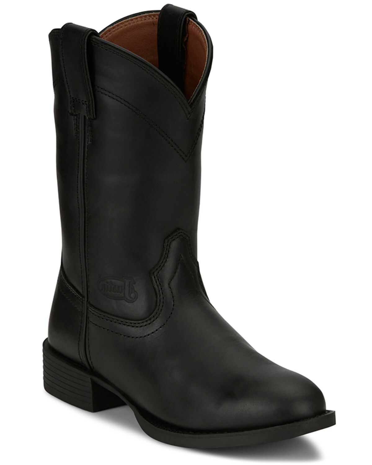 Image #1 - Justin Women's Stampede Western Boots - Round Toe, Black, hi-res
