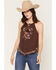 Image #1 - Shyanne Women's Rosetta Embroidered Halter Tank, Cognac, hi-res
