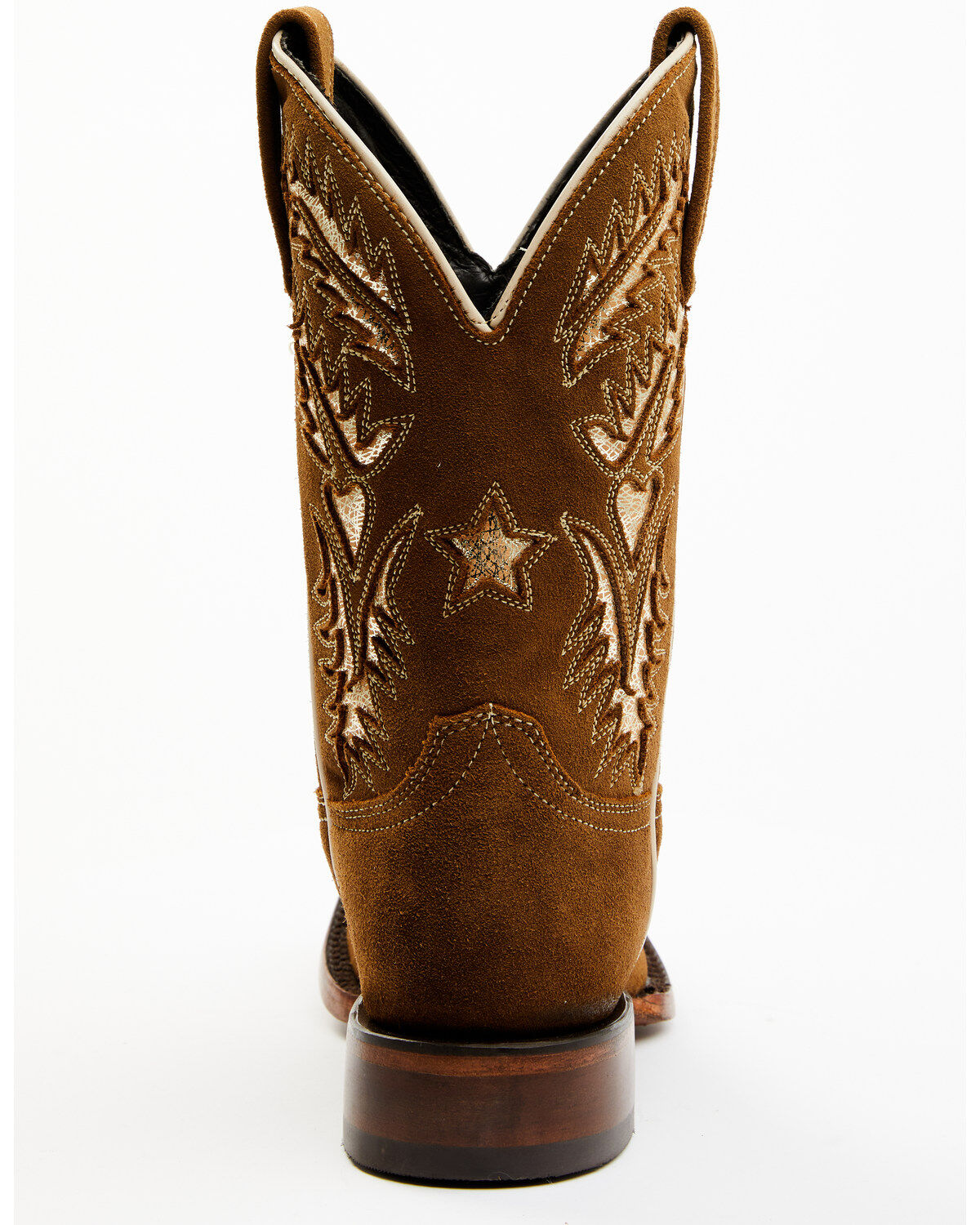 Image #5 - Caborca Silver Women's Maisie Star And Hearts Inlay Western Boots - Broad Square Toe, Tan, hi-res