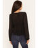 Image #4 - Wild Moss Women's Solid Bow Trim Long Sleeve Top, Black, hi-res