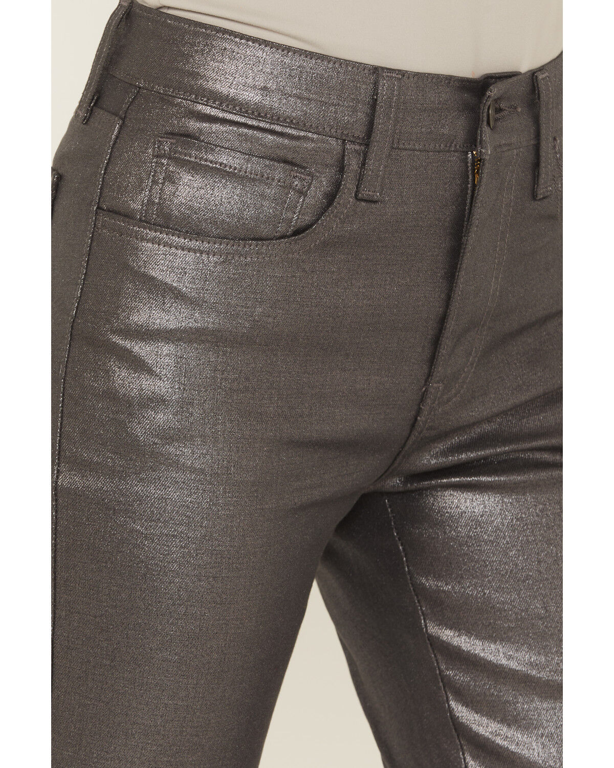 Image #2 - Levi's Women's Shine Til Dawn 724 High Rise Coated Straight Stretch Denim Jeans, Grey, hi-res