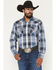 Image #1 - Ely Walker Men's Plaid Print Long Sleeve Pearl Snap Western Shirt - Big, , hi-res