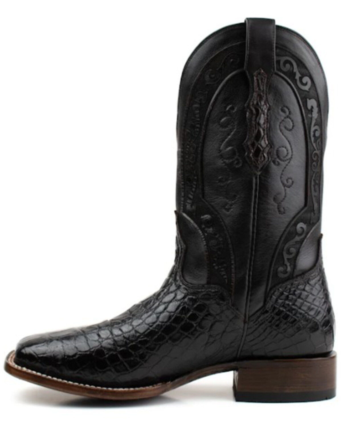 Image #3 - El Dorado Men's American Alligator Exotic Western Boots - Broad Square Toe, Chocolate, hi-res
