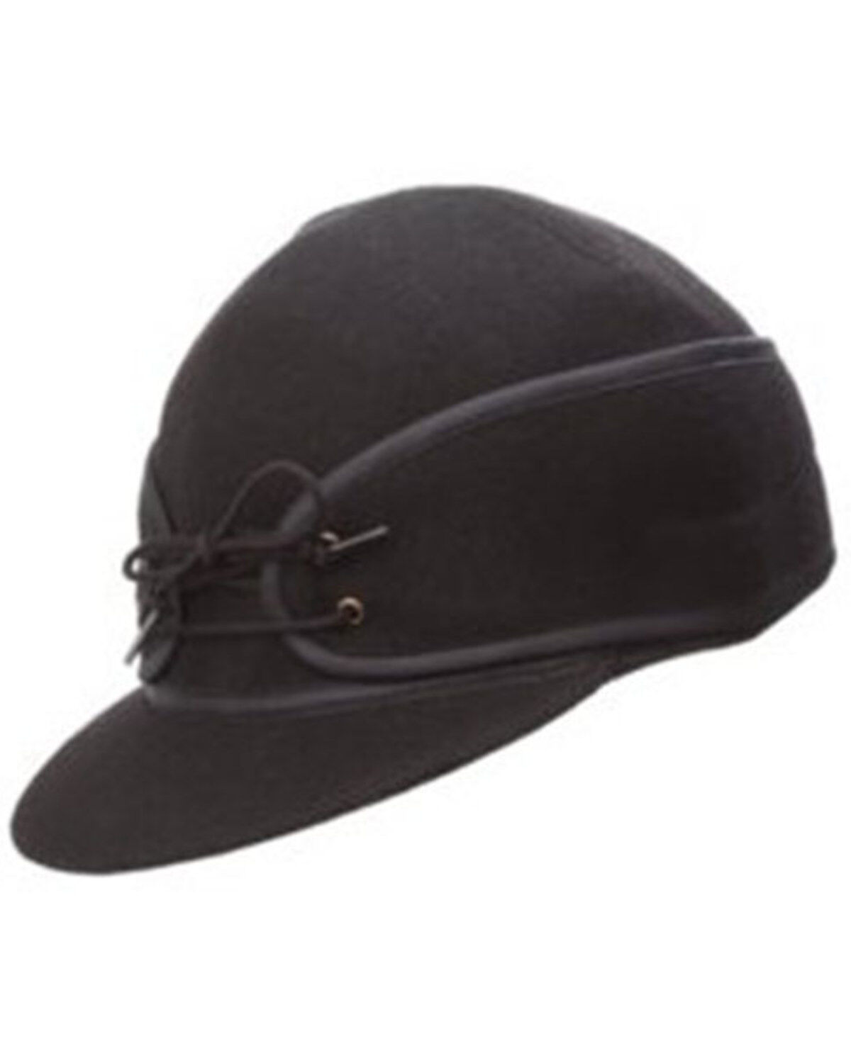 Image #1 - Crown Cap Men's Wool Railroad Work Hat, Black, hi-res