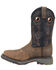 Image #2 - Double H Men's Saddle Composite Toe Western Work Boots, Brown, hi-res
