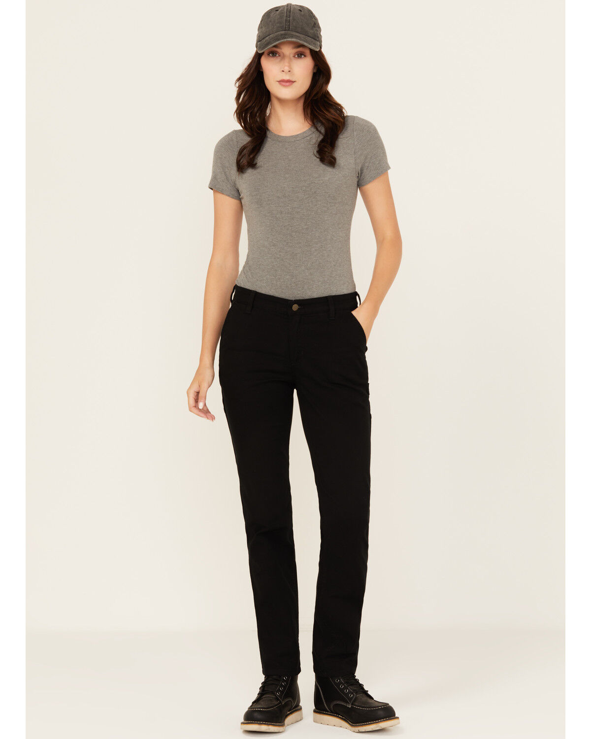 Image #1 - Carhartt Women's Rugged Flex&reg; Relaxed Fit Canvas Work Pants, Black, hi-res