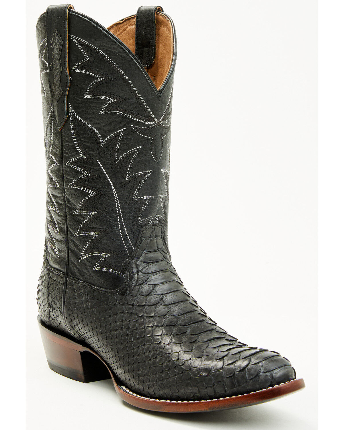 Image #1 - Cody James Men's Exotic Python Western Boots - Round Toe, Grey, hi-res