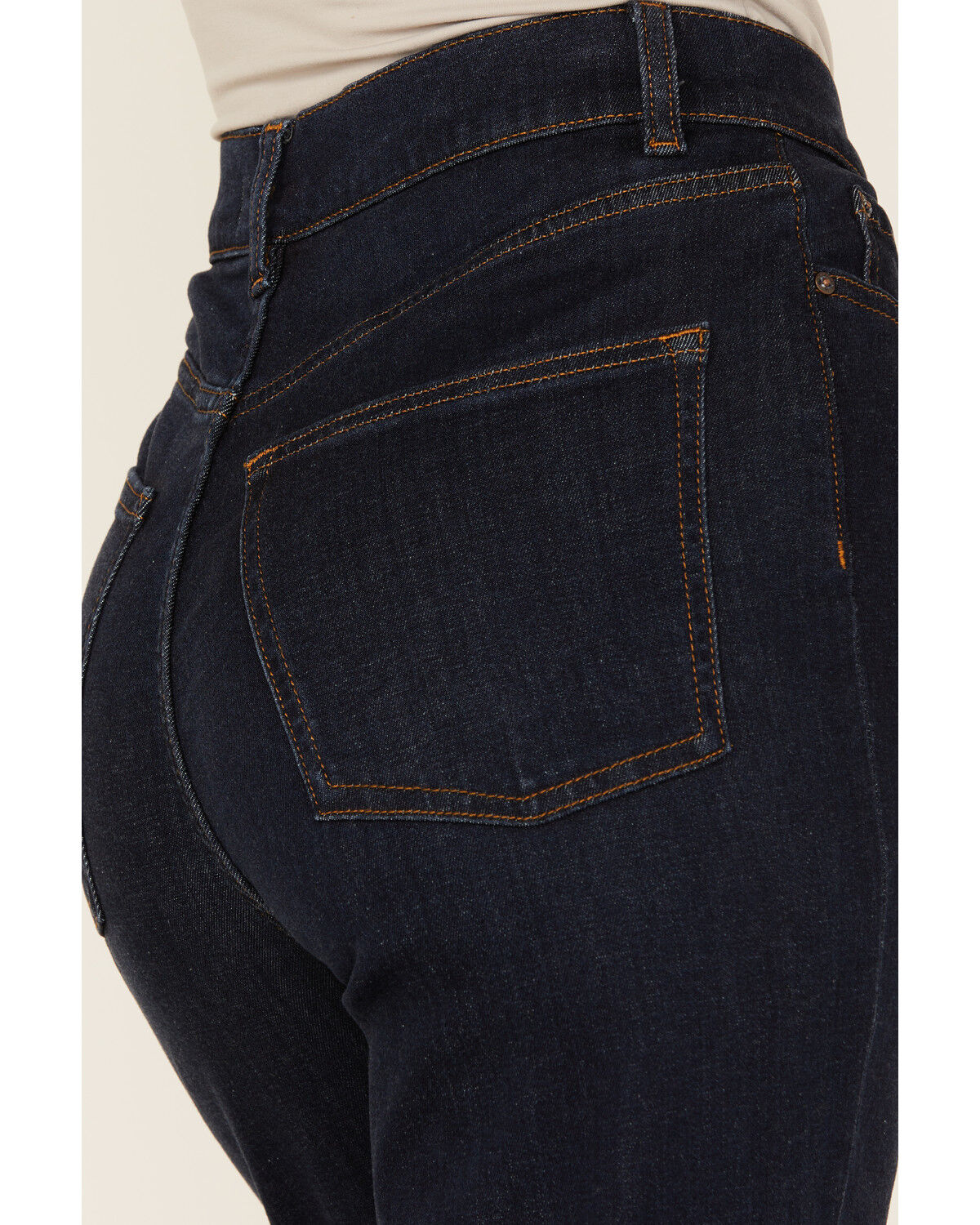 Image #4 - Warp + Weft Women's Jet Set Dark Wash High Rise Straight Stretch Denim Jeans, Dark Wash, hi-res