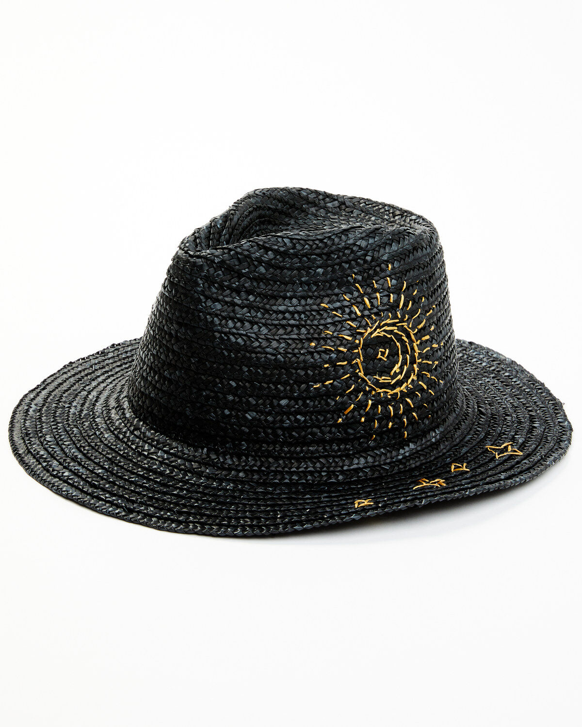 Image #1 - Shyanne Women's Celestial Sunshine Straw Western Fedora, Black, hi-res