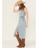 Image #2 - Rock & Roll Denim Women's Light Wash Detachable Strap Denim Midi Dress, Light Wash, hi-res