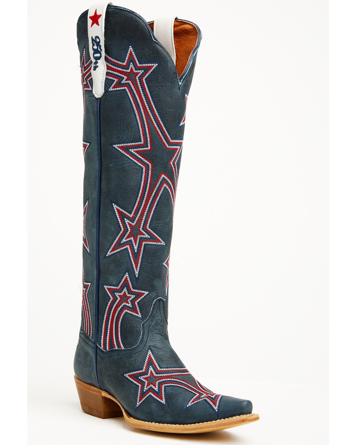 Image #1 - Dan Post Women's America 250 Tall Western Boots - Snip Toe, Blue, hi-res