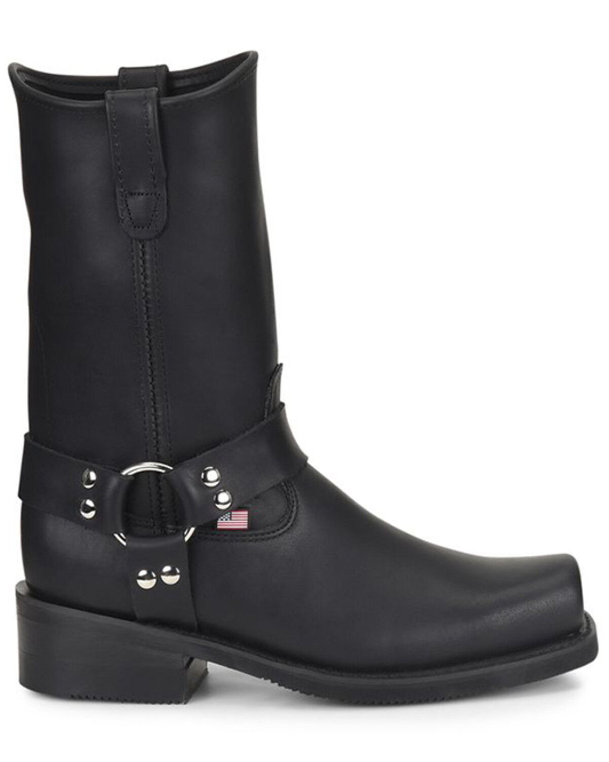 Image #2 - Double-H Men's Road Warrior 10" Motorcycle Boots, Black, hi-res