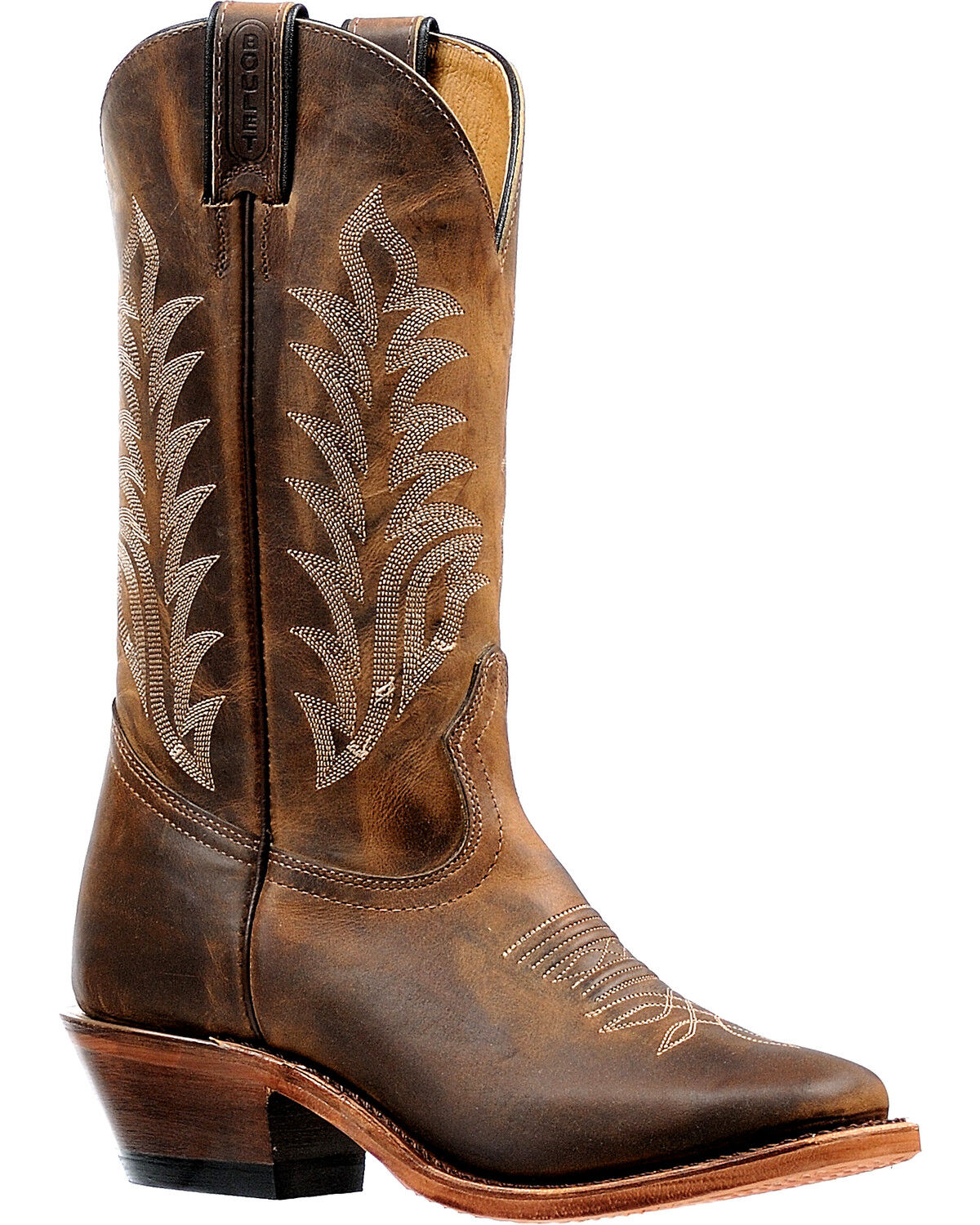 Image #1 - Boulet Women's Hillbilly Golden Vintage Cowgirl Boots - Square Toe, Brown, hi-res