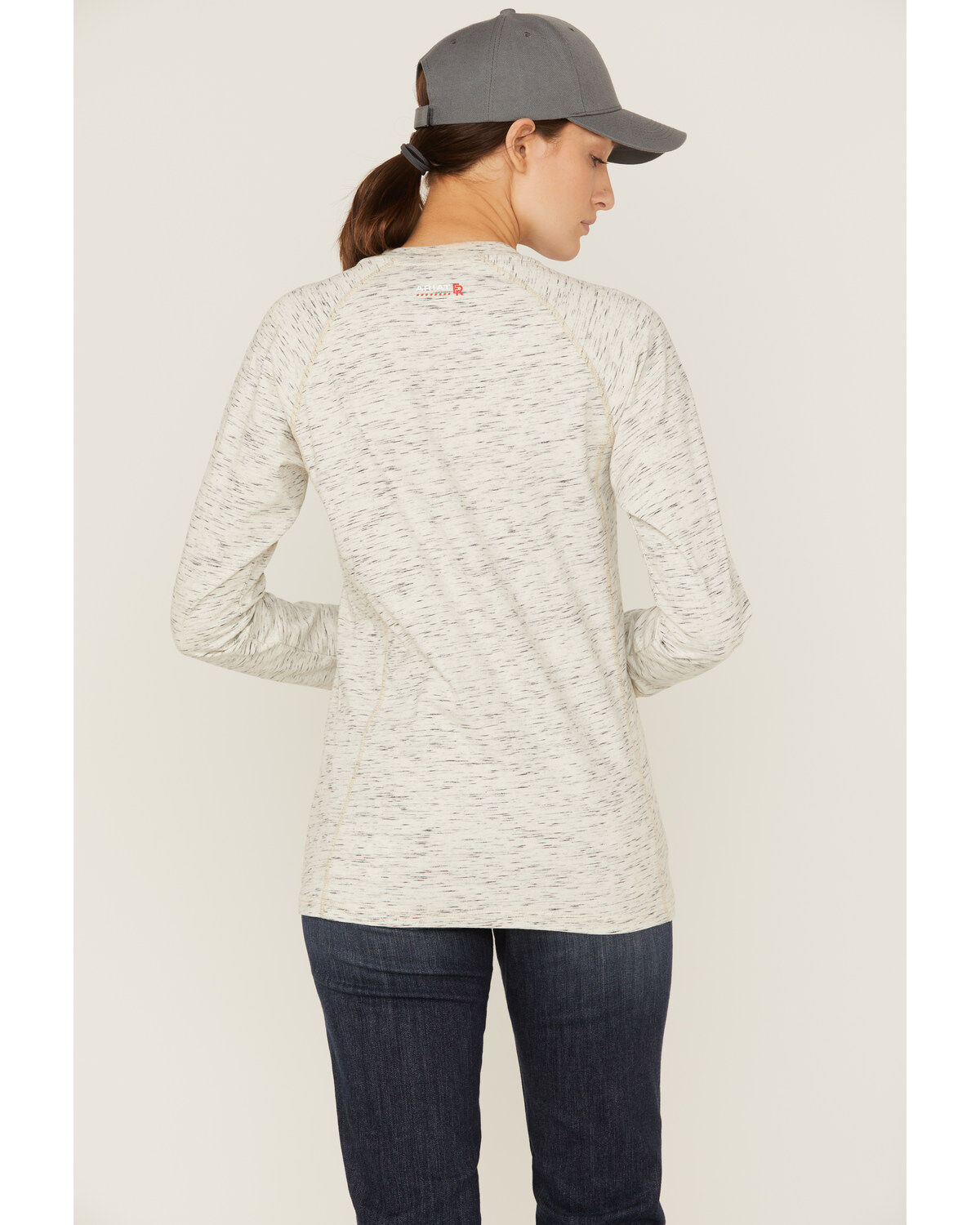 Image #4 - Ariat Women's FR Air Henley Long Sleeve Work Pocket Shirt, Heather Grey, hi-res