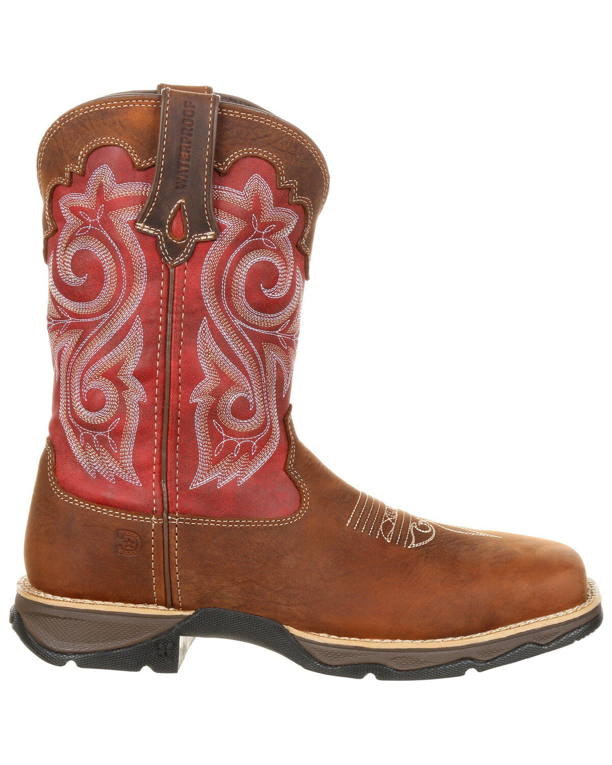 Image #2 - Durango Women's Rebel Waterproof Western Work Boots - Composite Toe, Brown, hi-res
