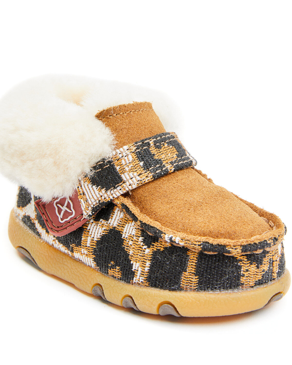Twisted X Infant Kid's Cheetah Print Shoes - Moc Toe, Tan, hi-res