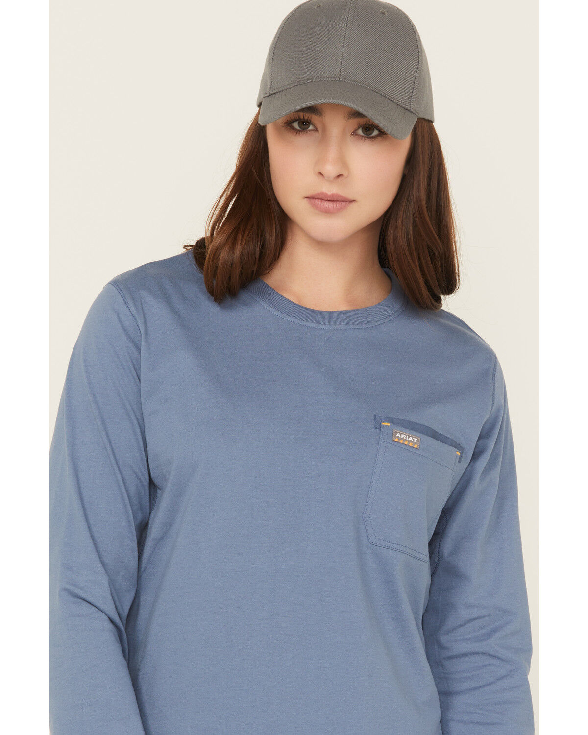 Image #3 - Ariat Women's Rebar Workman EST 1993 Long Sleeve Work Tee, Blue, hi-res