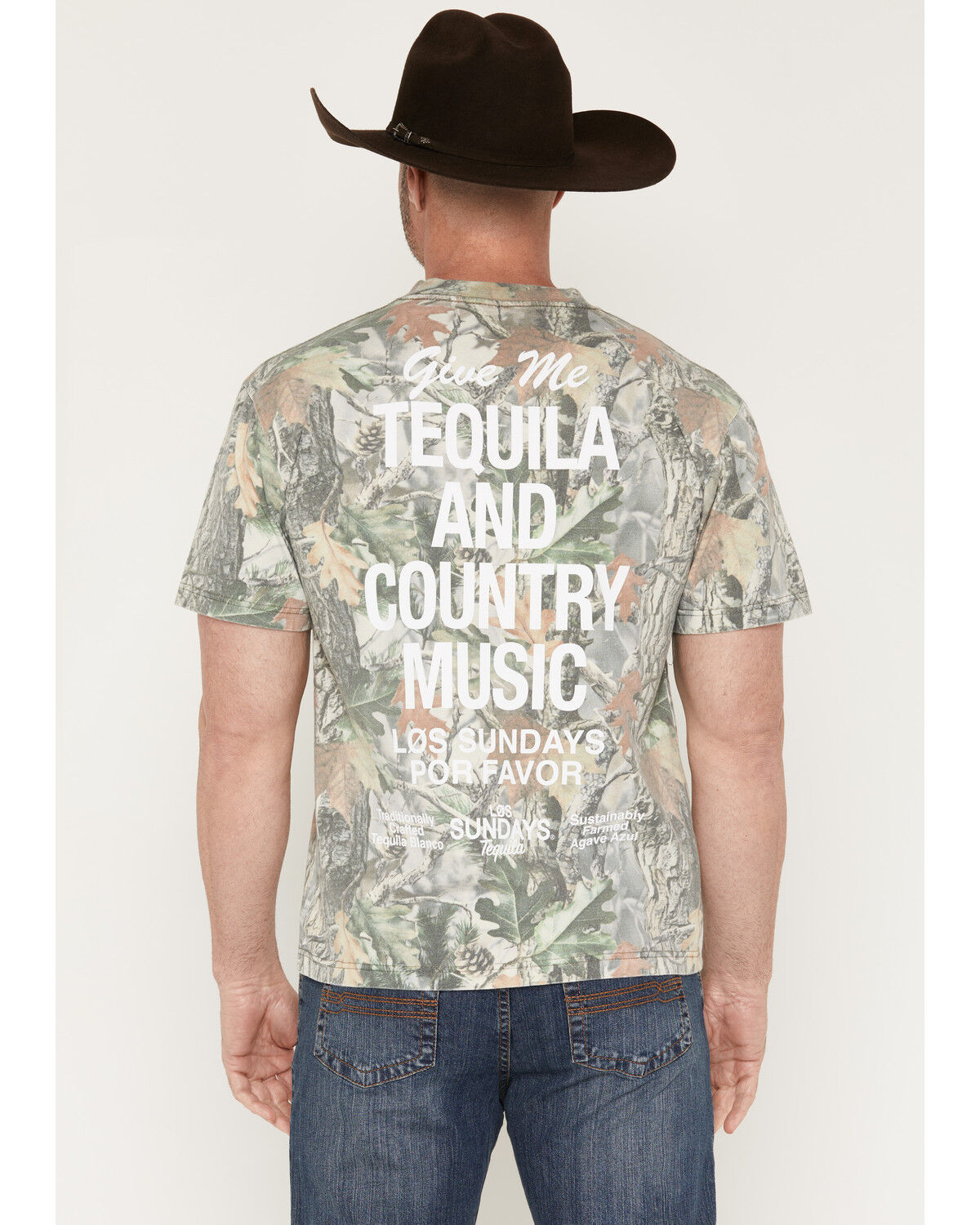 Image #1 - Los Sundays Men's Tequila & Country Music Camo Print Short Sleeve Graphic T-Shirt, Camouflage, hi-res