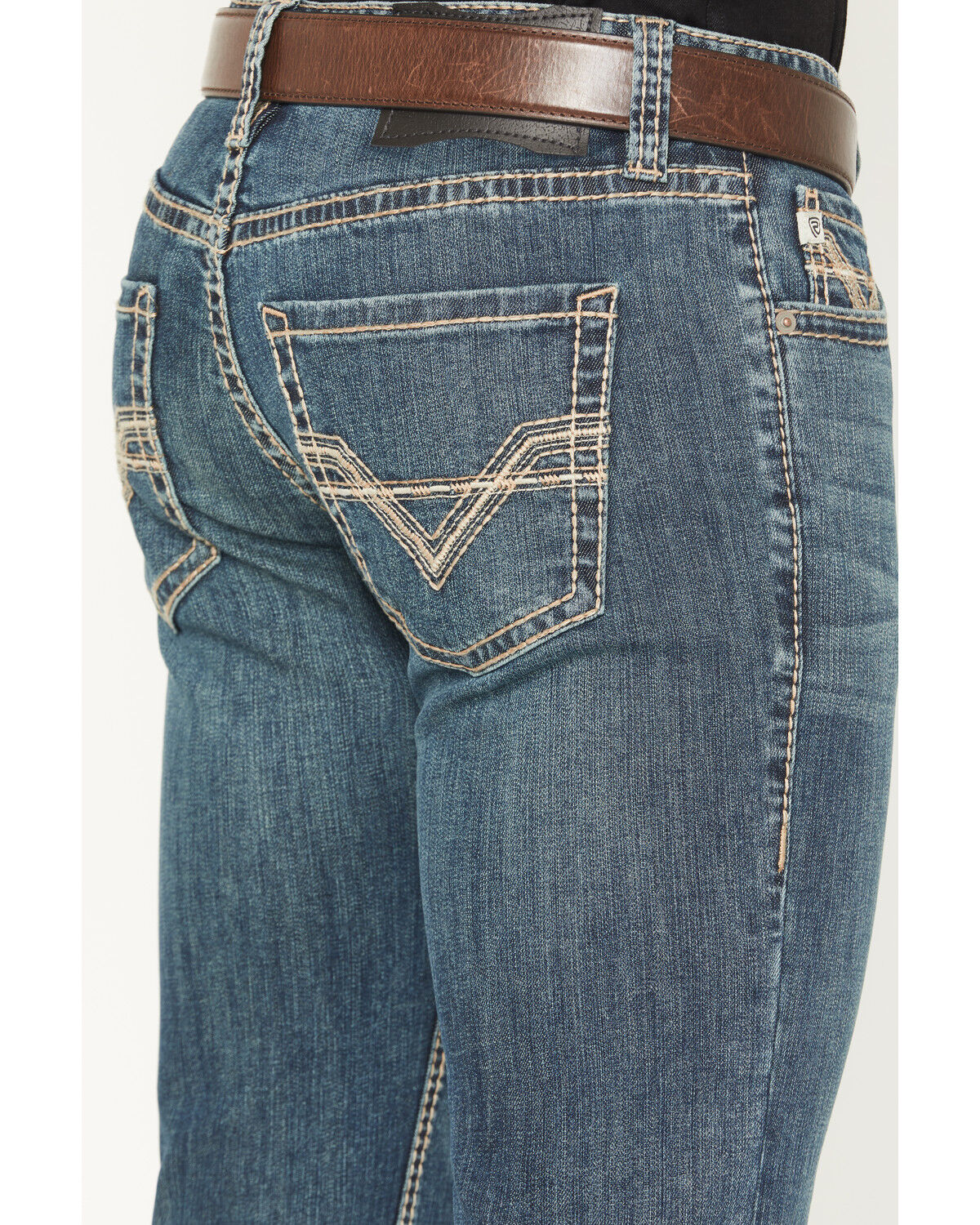 Image #4 - Rock & Roll Denim Men's Rifle Medium Vintage Wash Skinny Reflex Stretch Denim Jeans, Medium Wash, hi-res