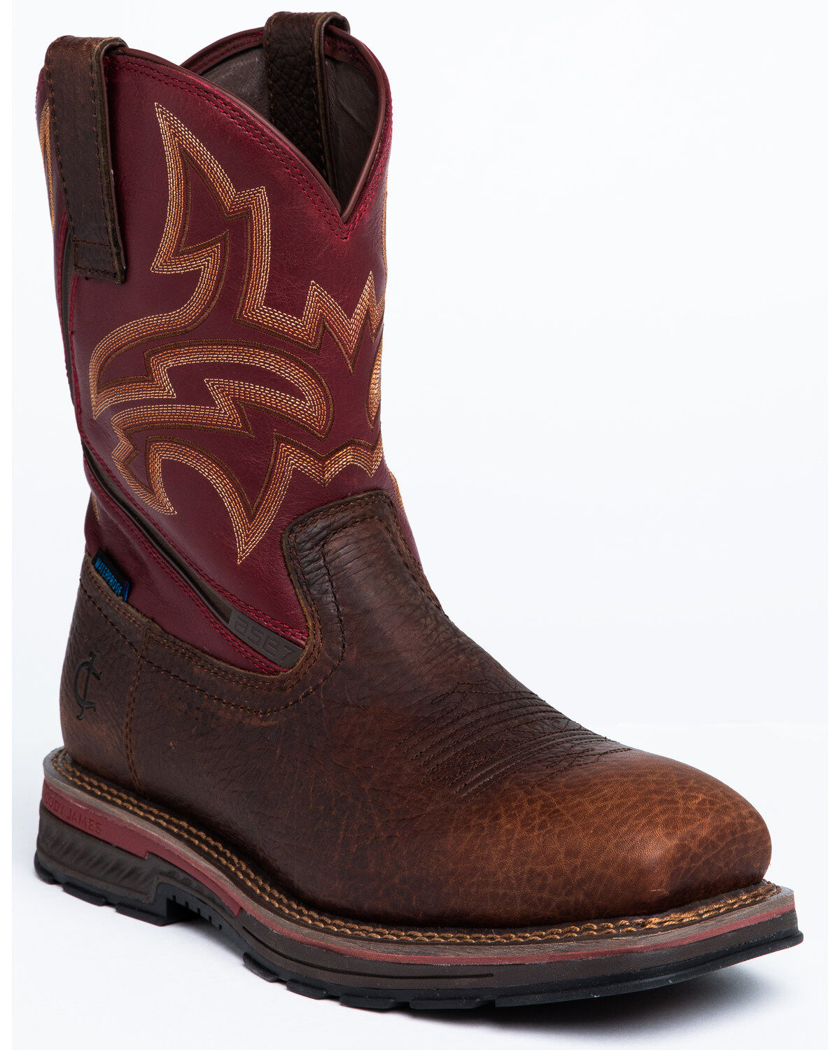 Image #1 - Cody James Men's 11" ASE7 Disruptor Waterproof Western Work Boots - Nano Composite Toe, Brown, hi-res