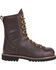 Image #2 - Georgia Waterproof 8" Low Heel Logger Work Boots, Chocolate, hi-res