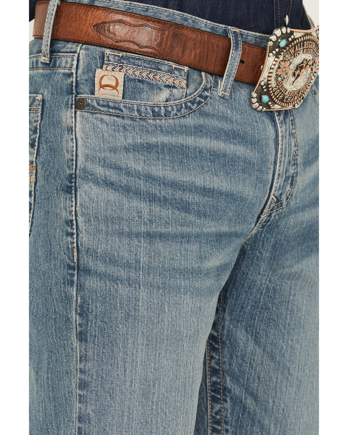 Image #2 - Cinch Men's Ian Medium Wash Slim Bootcut Performance Stretch Denim Jeans, Medium Wash, hi-res