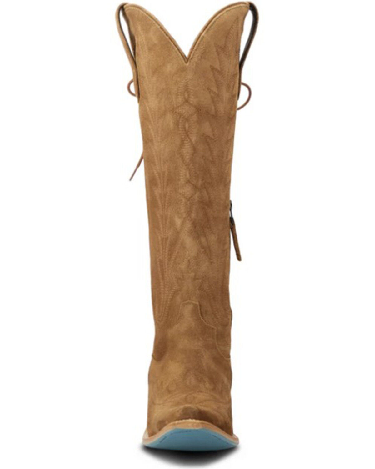 Image #4 - Lane Women's Lexington Knee High Corset Suede Western Boots - Snip Toe, Brown, hi-res